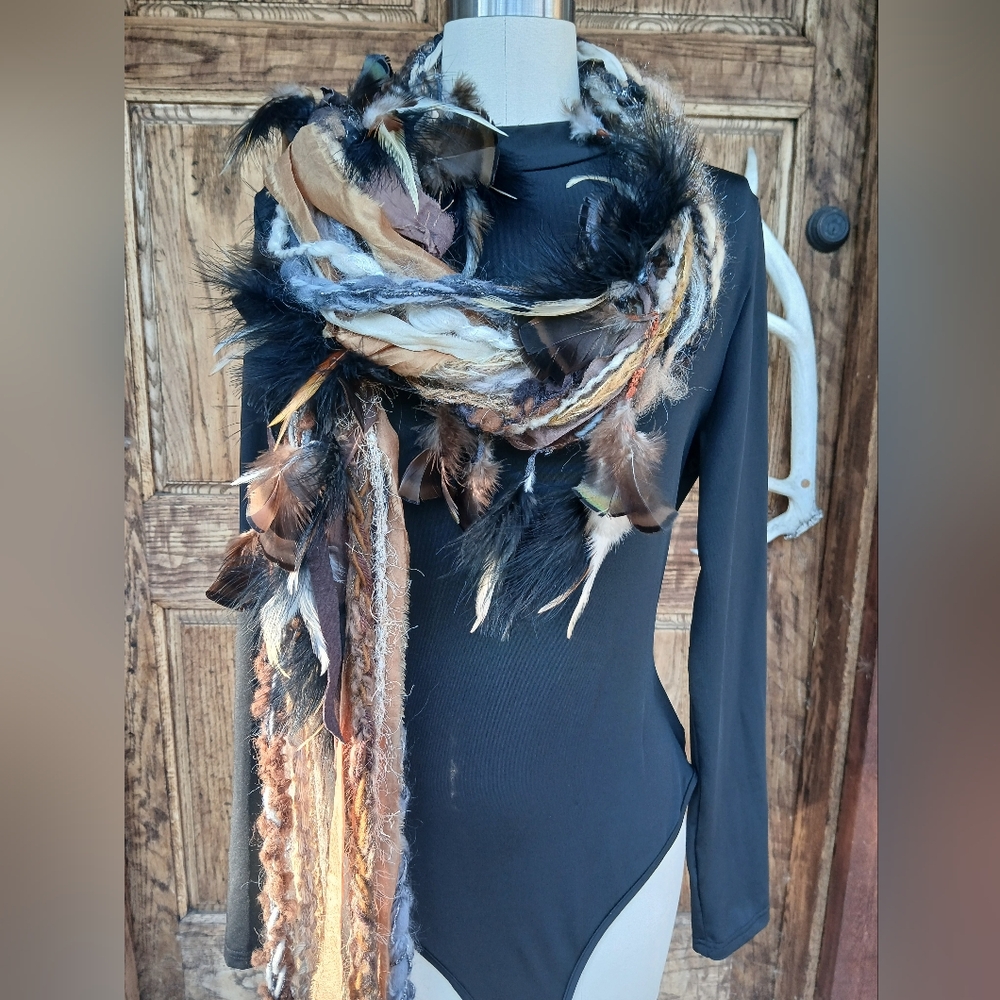 Handmade Scarf Native AMERICAN inspired Scarf Or Decor BOHO Swag HandCRAFTED